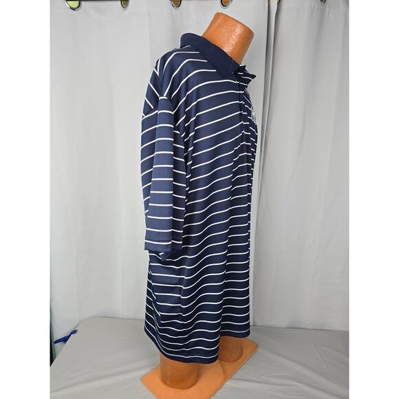 MLB NEW YORK YANKEES GENUINE MERCHANDISE 2XL MENS POLO SHORT SLEEVE STRIPED Navy - Picture 5 of 9